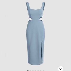 Cider Solid Blue Cut Out dress